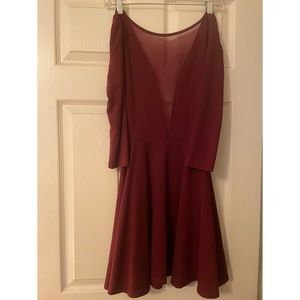 American Apparel Deep V and open back maroon dress